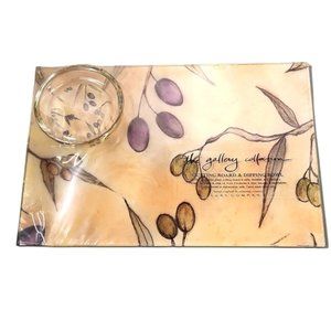 12 x 8 inch Clay Company glass cutting board & dipping bowl new